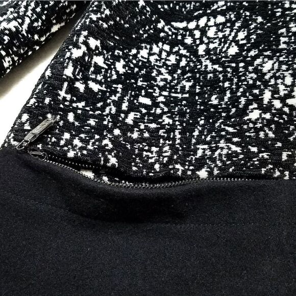 PRESTON & York Black White Colorblock Wool Longline Jacket - Picture 6 of 11